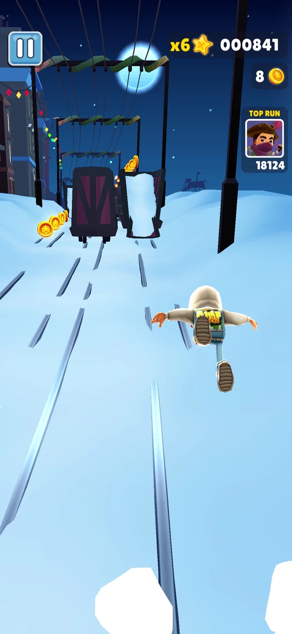 地铁跑酷内置菜单版雪地版本(Subway Surf)截图2