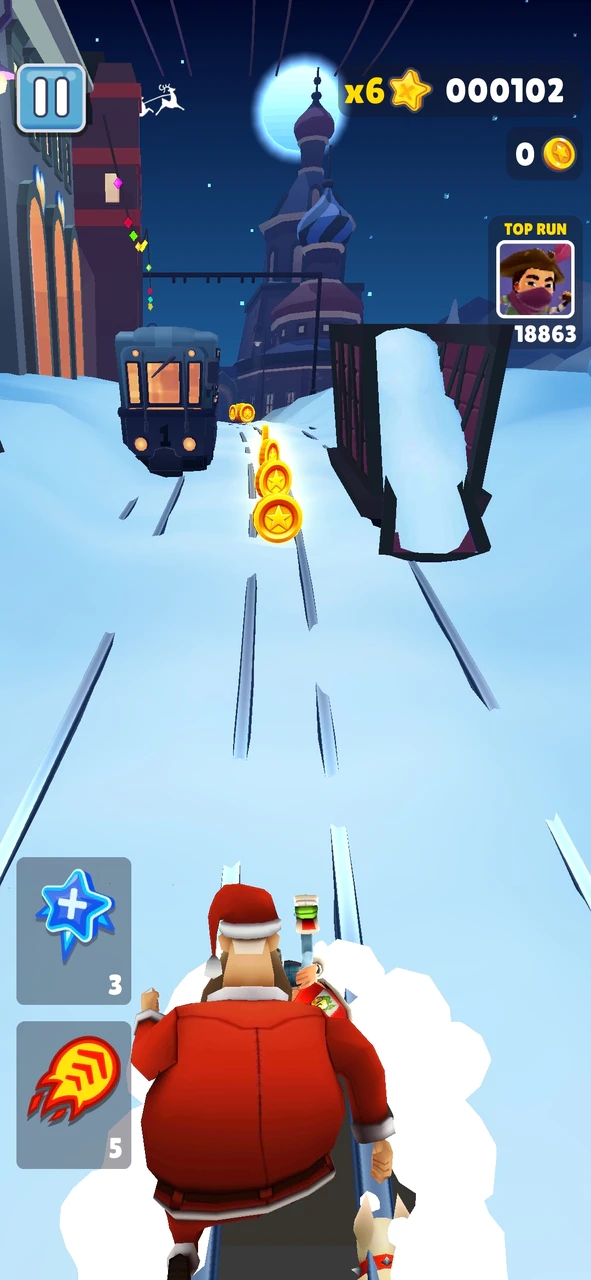 地铁跑酷内置菜单版雪地版本(Subway Surf)截图3