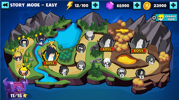 火柴人忍者忍者格斗游戏(Stickman Shinobi)截图1