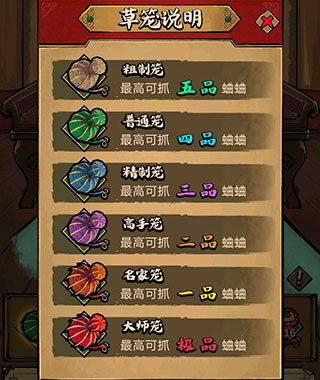 不同等级虫笼对比