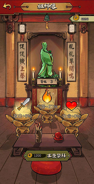 祖师像祈福界面