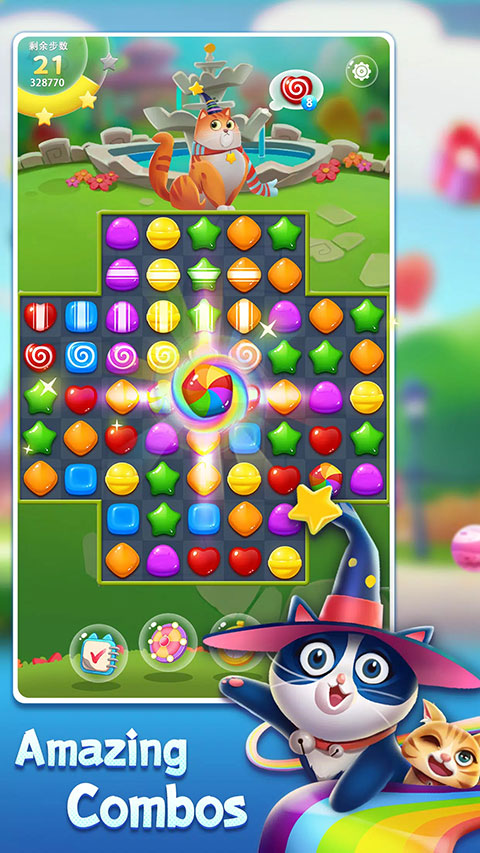 开心糖果猫2025新版消消乐(Candy Cat)截图2
