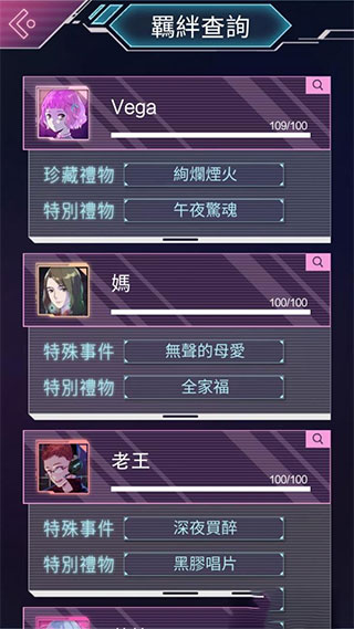 游戏内礼物选择界面