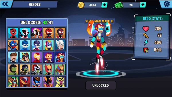 火柴人全明星乱斗最新版(Stickman Heroes)截图3
