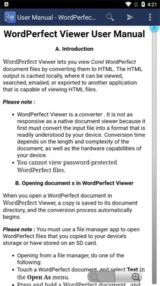 WordPerfect Viewer手机版截图4