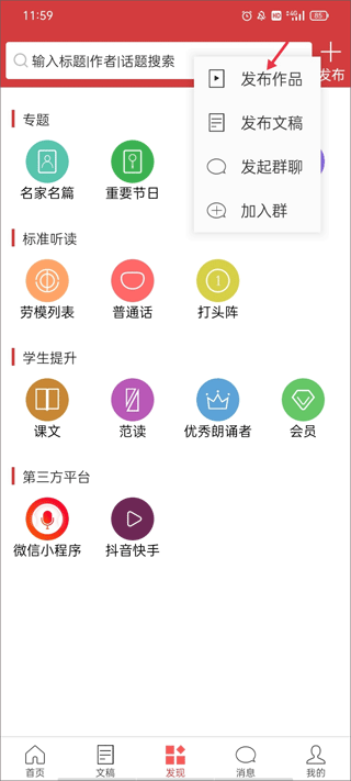 作品发布选项