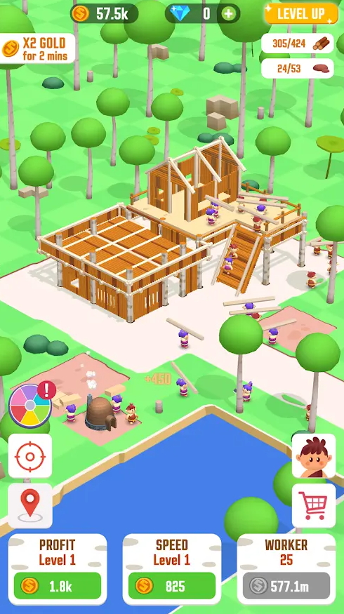 丛林生存建设者大亨手游(Idle Jungle Survival Builder Tycoon)截图5