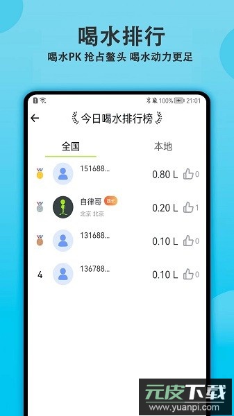 每日喝水提醒软件截图3