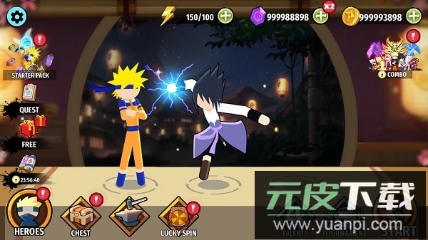 火柴人忍者3v3无限钻石版截图3